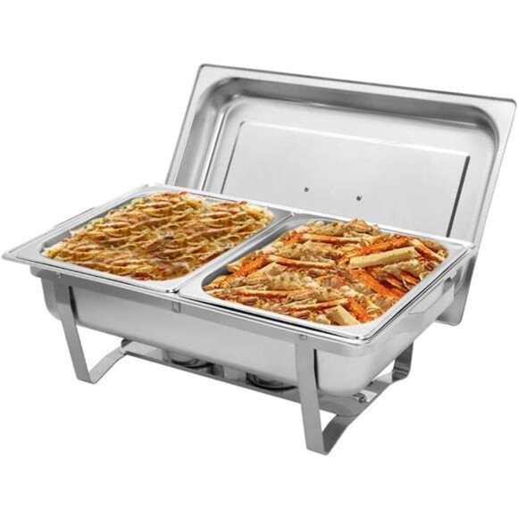 8 Quart Chafing Dish Buffet Set, NSF Stainless Steel Catering Serve Chafer - Picture 1 of 7